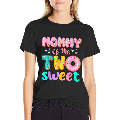 Mommy Of The Two Sweet Donut Birthday Family Theme Girl  Classic T-Shirt