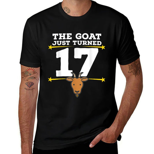 The Goat Just Turned 17 - 17th Birthday Goat Theme  High-quality Stitching T-Shirt