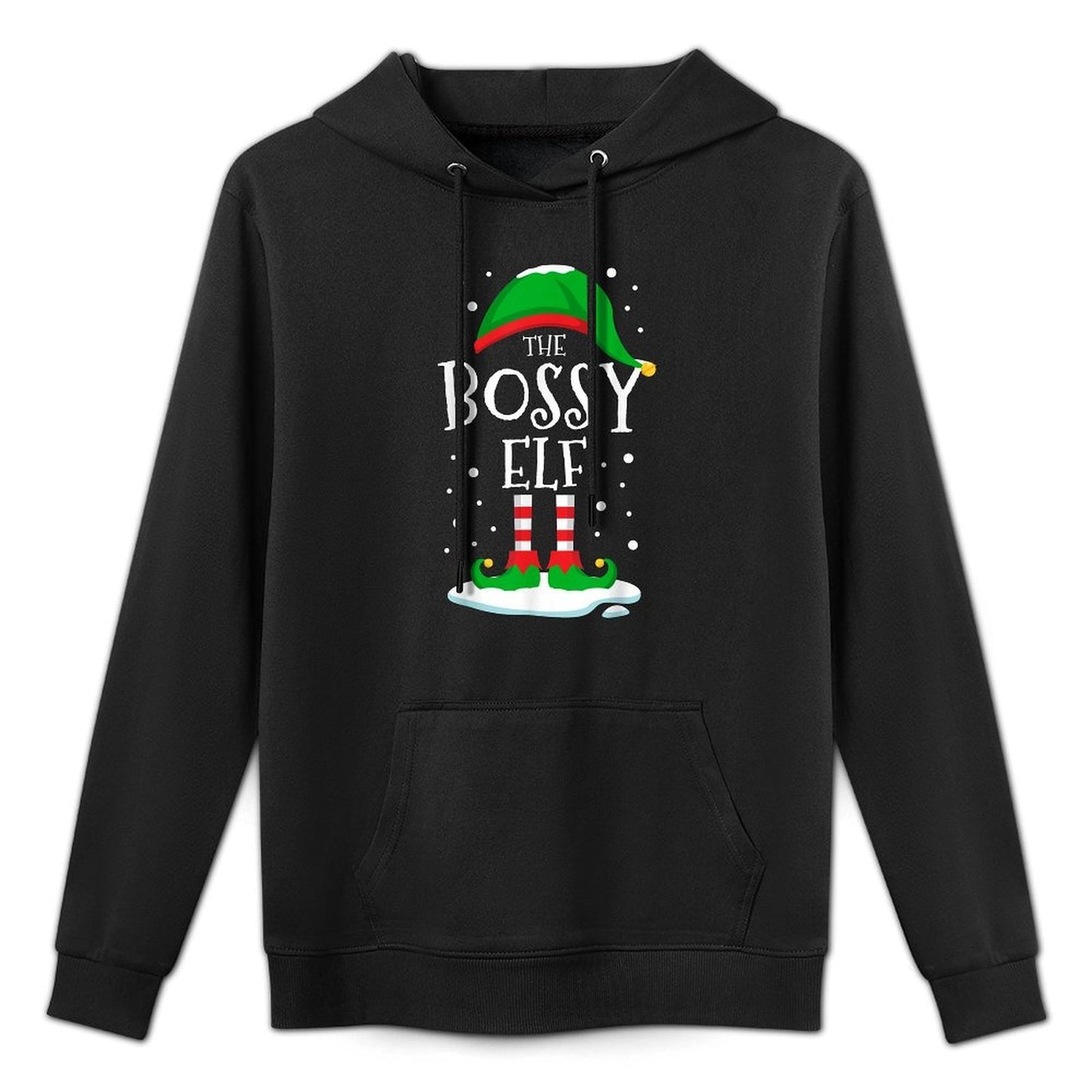 The Bossy Elf Christmas Family Matching Xmas Group Funny Breathable Fabric Hoodie