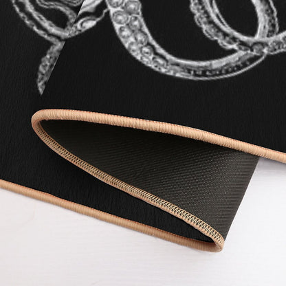 Octopus  Vintage Octopus  Tentacles  Sea Creatures  Nautical  Ocean  Sea  Beach  Black And White  Versatile Bath Mat