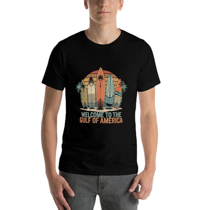 Gulf Of USA America Gift Men Women Flag Beach Wrinkle-resistant T-Shirt
