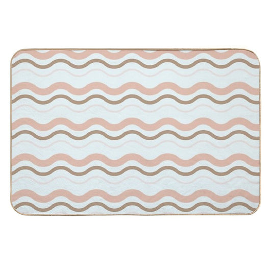 Curved Lines  Easy To Clean Bath Mat