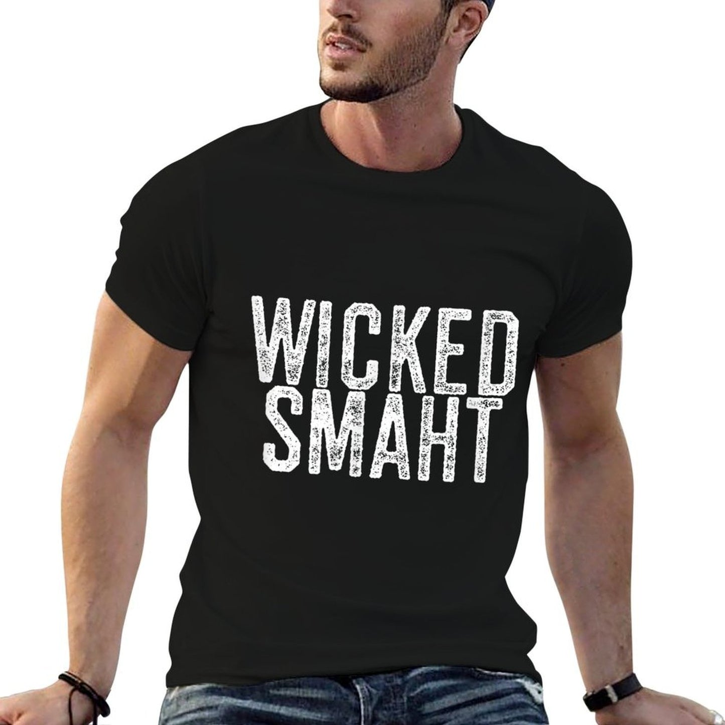 Wicked Smaht Funny Boston Massachusetts Gift Shirt  Slim-fit Cut T-Shirt