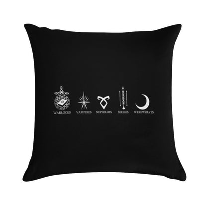 Shadow World Race - Shadowhunters Soft Hidden Zipper Throw Pillow
