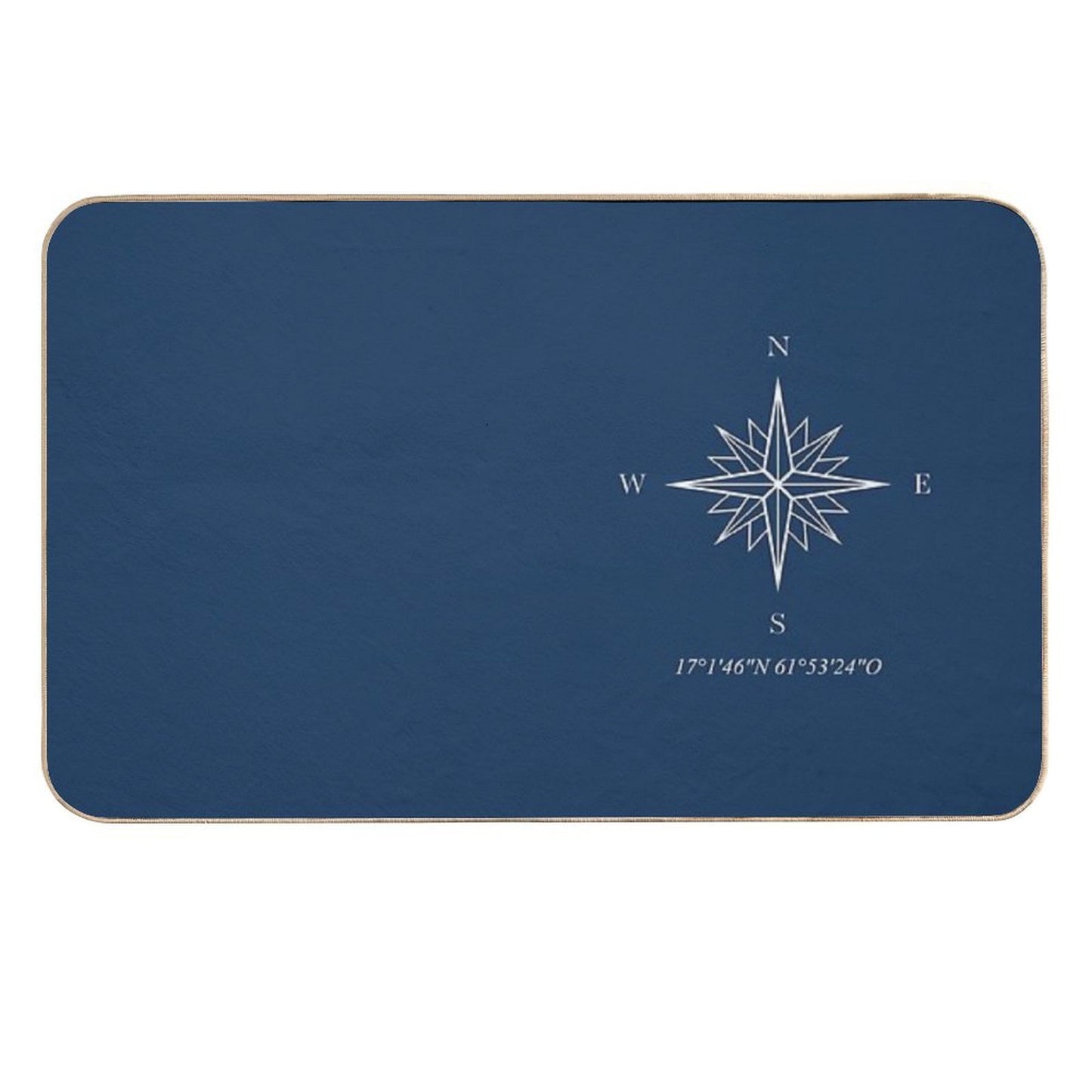 Compass Rose White  Odorless Bath Mat