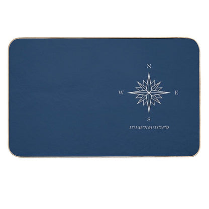 Compass Rose White  Odorless Bath Mat