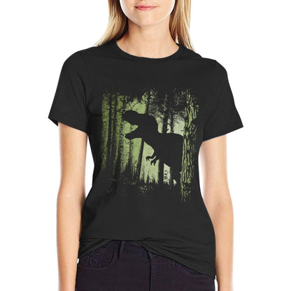 T-Rex Shadow in Twilight Forest Tyrannosaurus Silhouette Sweatshirt  Quick-drying T-Shirt