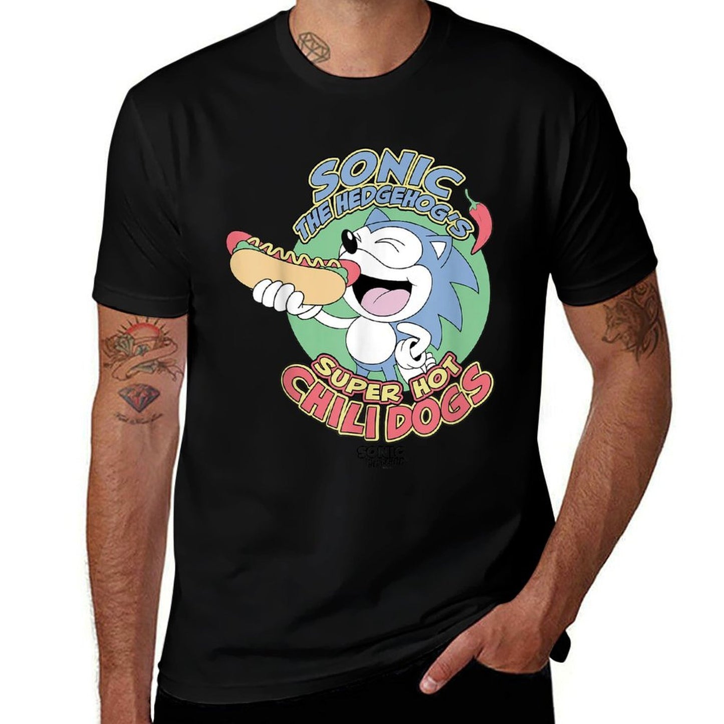 Sonic The Hedgehog Super Hot Chili Dogs Retro Ad  Affordable Price T-Shirt