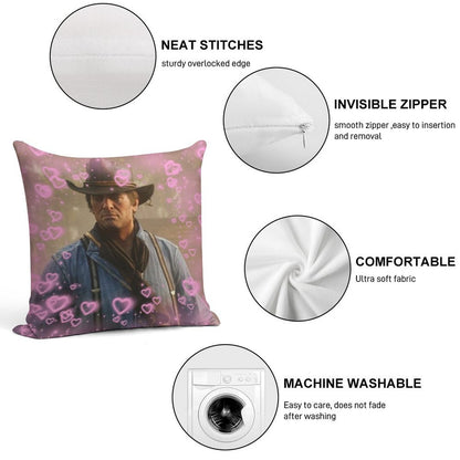 Arthur Morgan Hearts Soft High-Density Material Throw Pillow