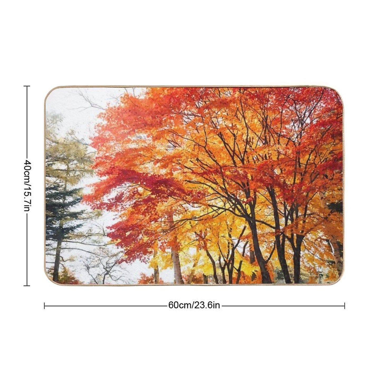 Autumn Trees 2. Watercolor Painting  Eco-Friendly Bath Mat