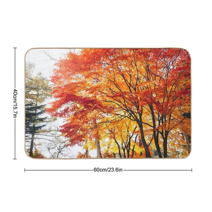 Autumn Trees 2. Watercolor Painting  Eco-Friendly Bath Mat