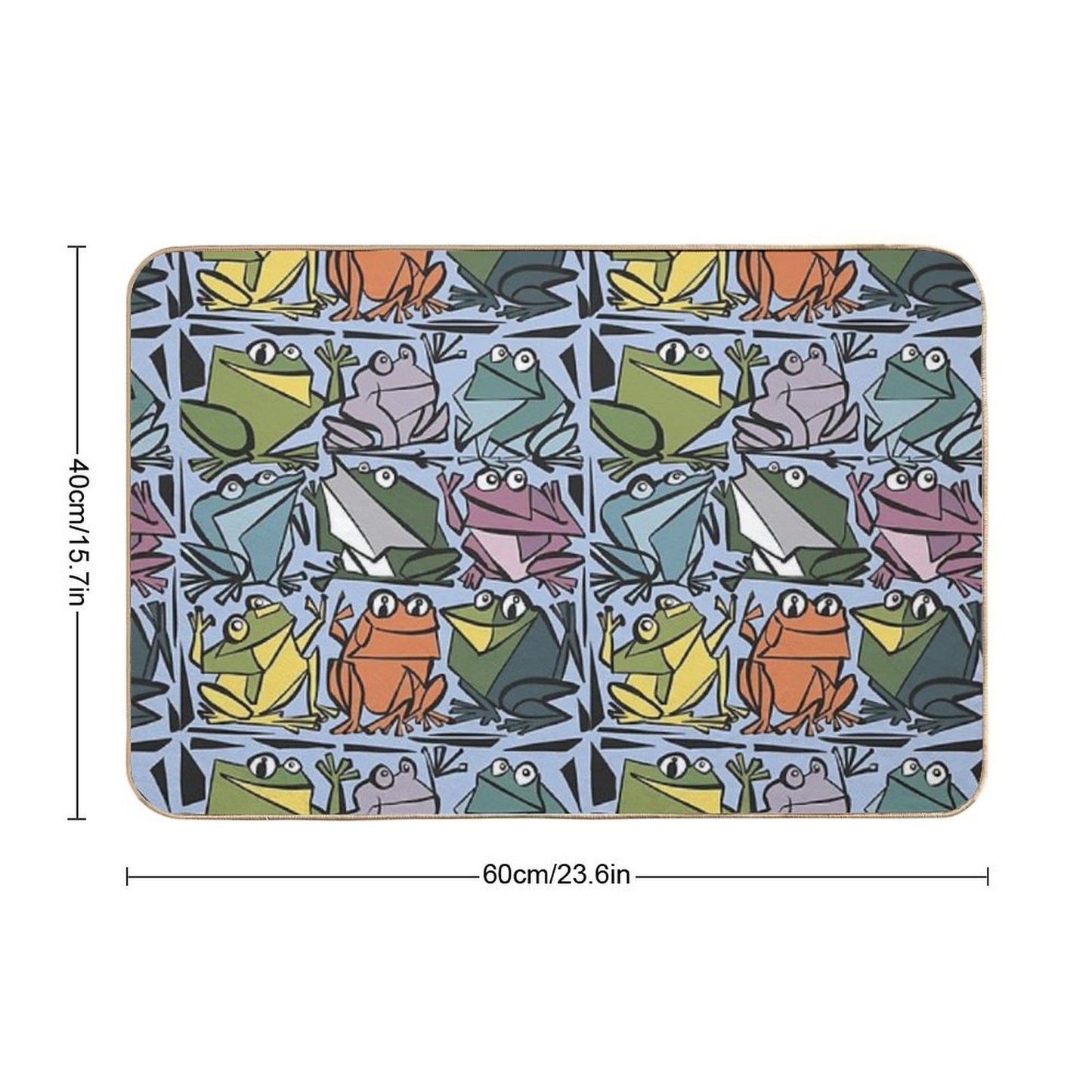 Funny Cool Artsy Frog Print Abstract Art  Slip-Resistant Bath Mat