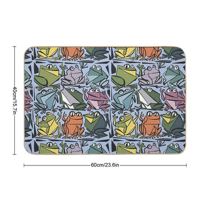 Funny Cool Artsy Frog Print Abstract Art  Slip-Resistant Bath Mat