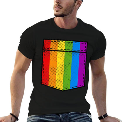 Gay Pride Rainbow Pocket LGBT Pride  Eco-friendly Material T-Shirt
