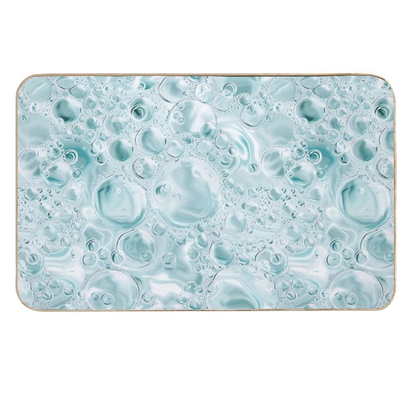Aqua Effervescence Clear Fizzy Bubbles Pattern  Stain-Proof Bath Mat