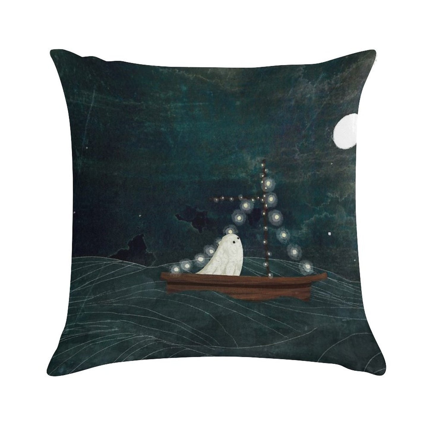 Ghost Boat Ride Soft Luxury Feel Throw Pillow
