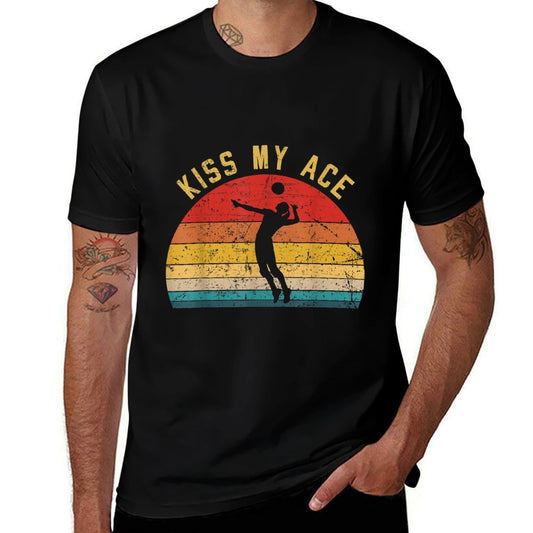 Volleyball Kiss My Ace Volleyball-Player Coach Gift Idea  Summer-ready Fabric T-Shirt