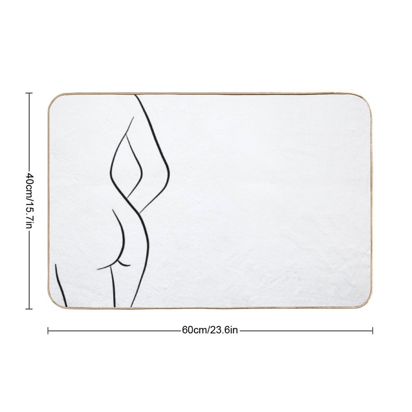 Woman Body Silhouette Line Drawing - Hello Helena  Fade-Resistant Bath Mat