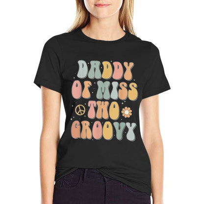 Daddy Dad Two Groovy Second Birthday Retro 2nd Bday Party  Graphic-printed T-Shirt