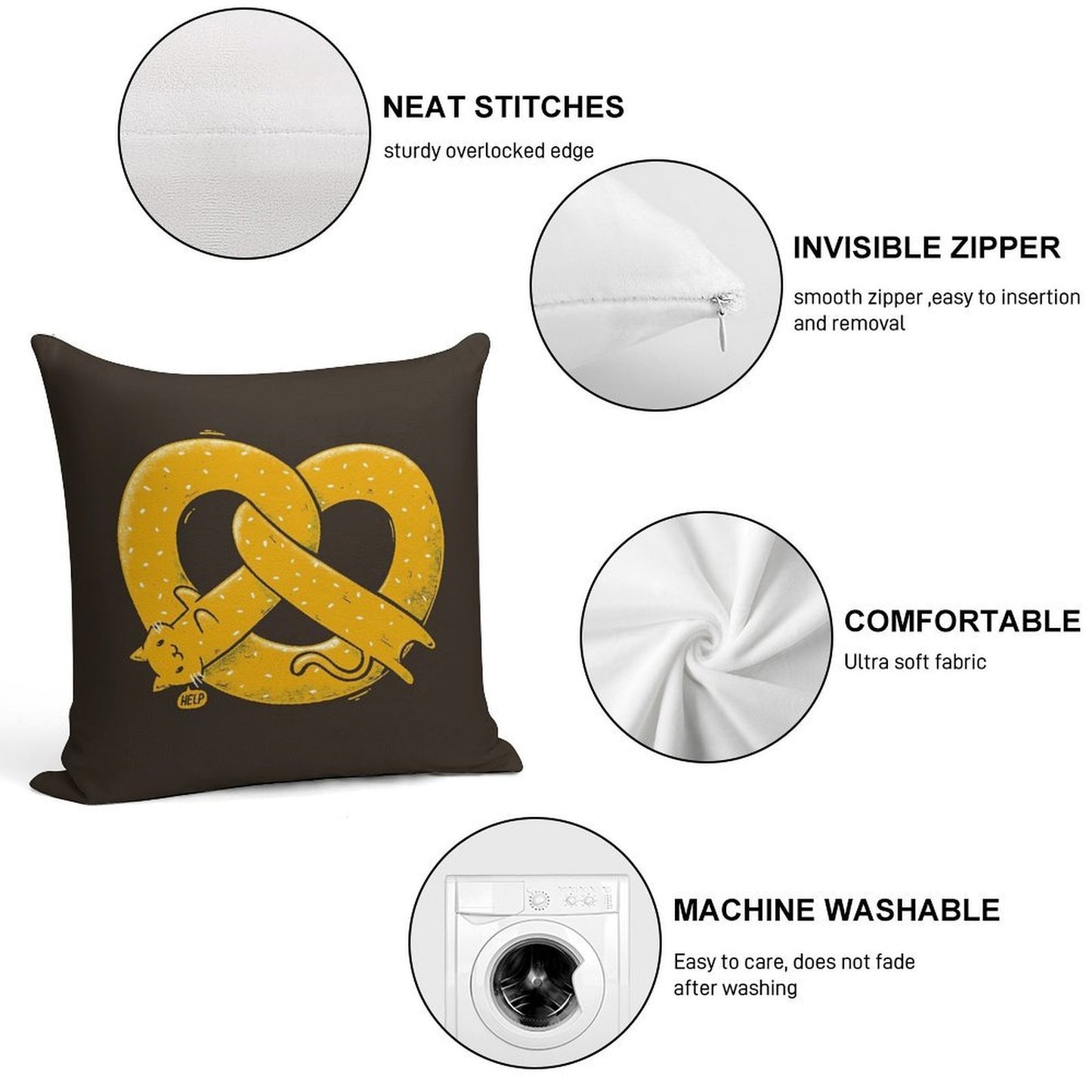 The Long Cat Is A Pretzel Soft Ultra-Soft Texture Throw Pillow