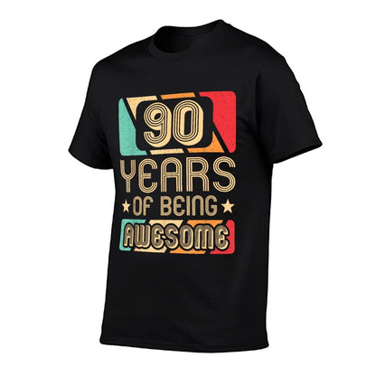 90 Years Of Being Awesome 90 Years Old Retro 90th Birthday  Slim-fit Cut T-Shirt