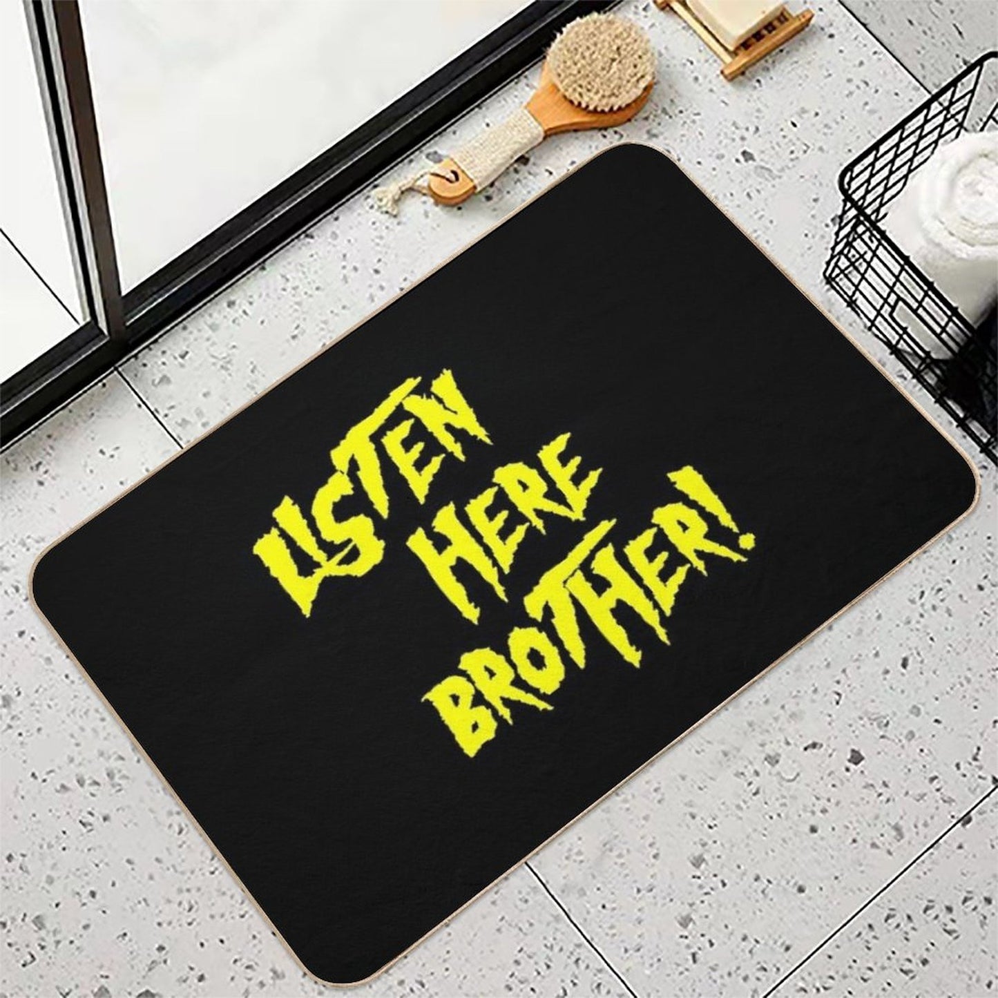Listen Here Brother - Pro Wrestling Durable Bath Mat