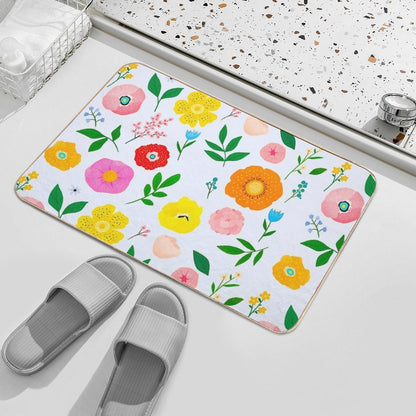 Floral Patterns  Dirt-Trapping Bath Mat