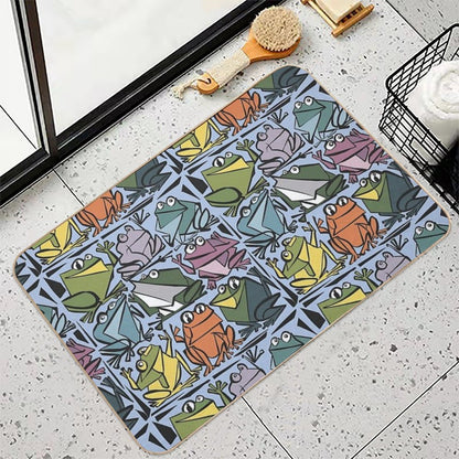 Funny Cool Artsy Frog Print Abstract Art  Slip-Resistant Bath Mat