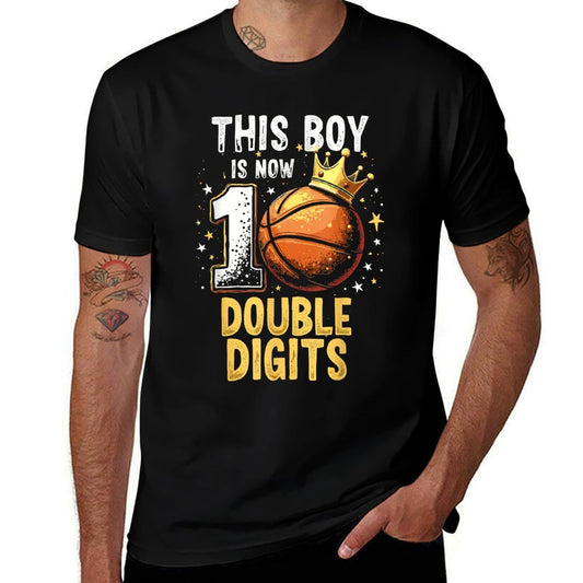 10th Birthday Boys This Boy Double Digits Ten Year Old  Wrinkle-resistant T-Shirt