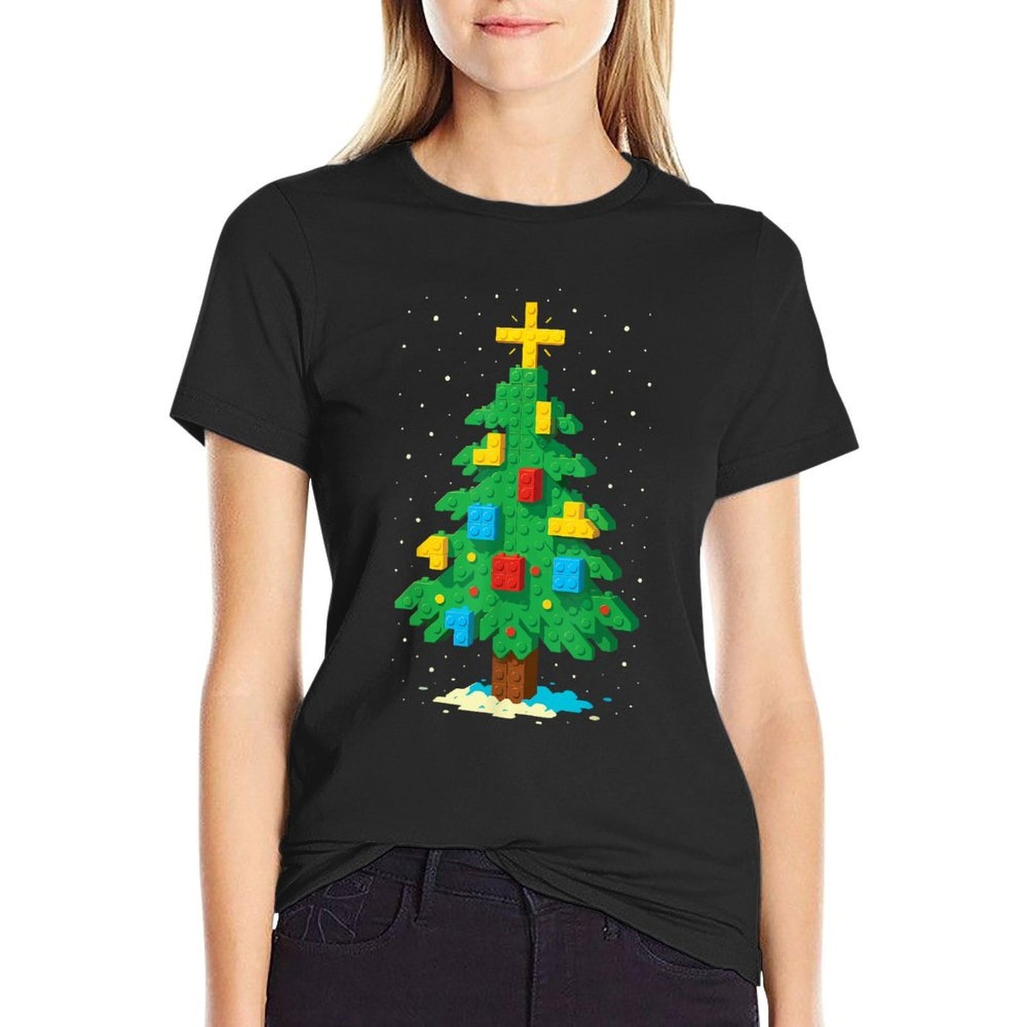 Block Building Builder Brick Master Builder Christmas Tree  Easy-care T-Shirt