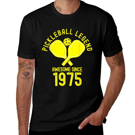 Pickleball Legend Awesome Since 1975 Retro 50th Birthday  Heathered Texture T-Shirt