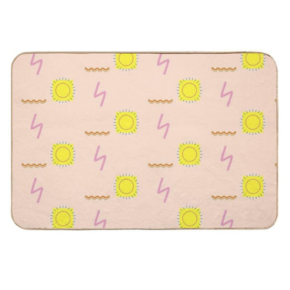 Abstract Sun Pattern  Absorbent Bath Mat