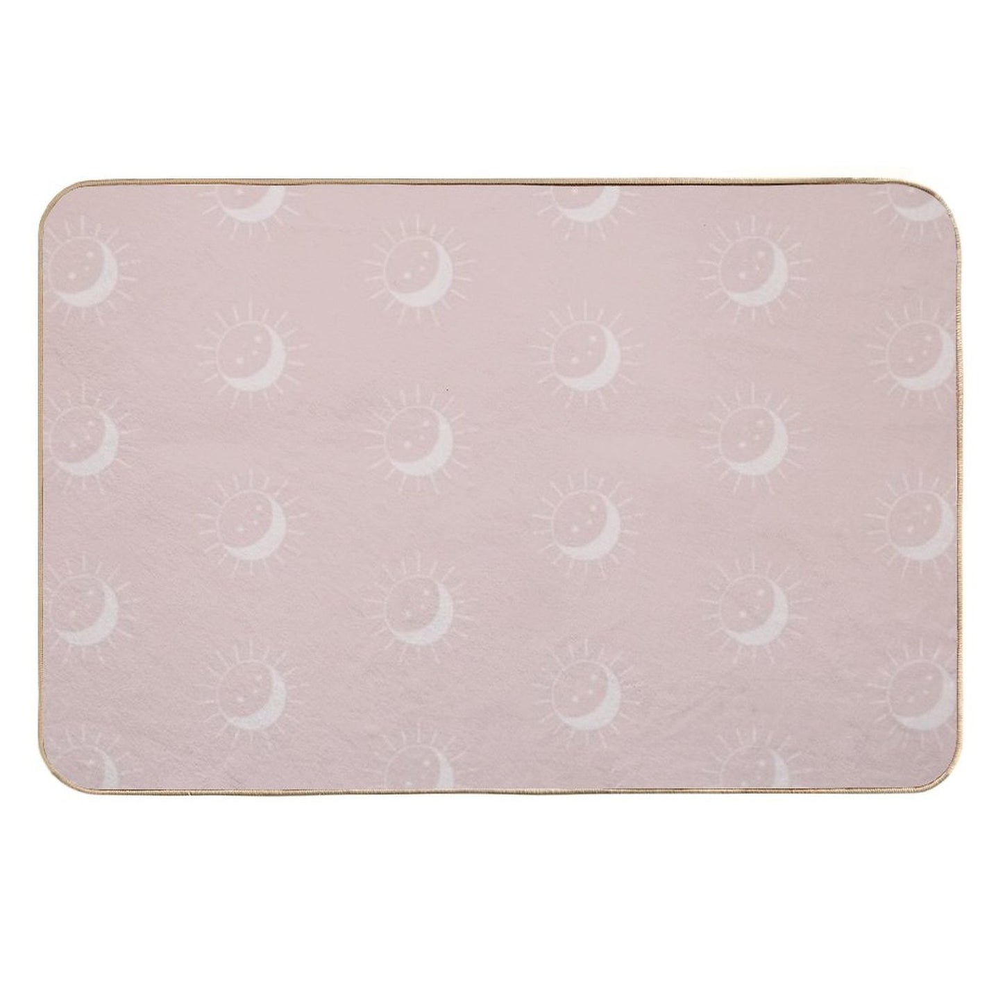 Pretty Sun And Moon Pattern Soft Aesthetic In Muted Colors Pale Pink  Multi-Purpose Bath Mat