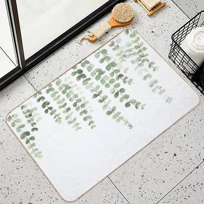 Eucalyptus Watercolor Durable Bath Mat