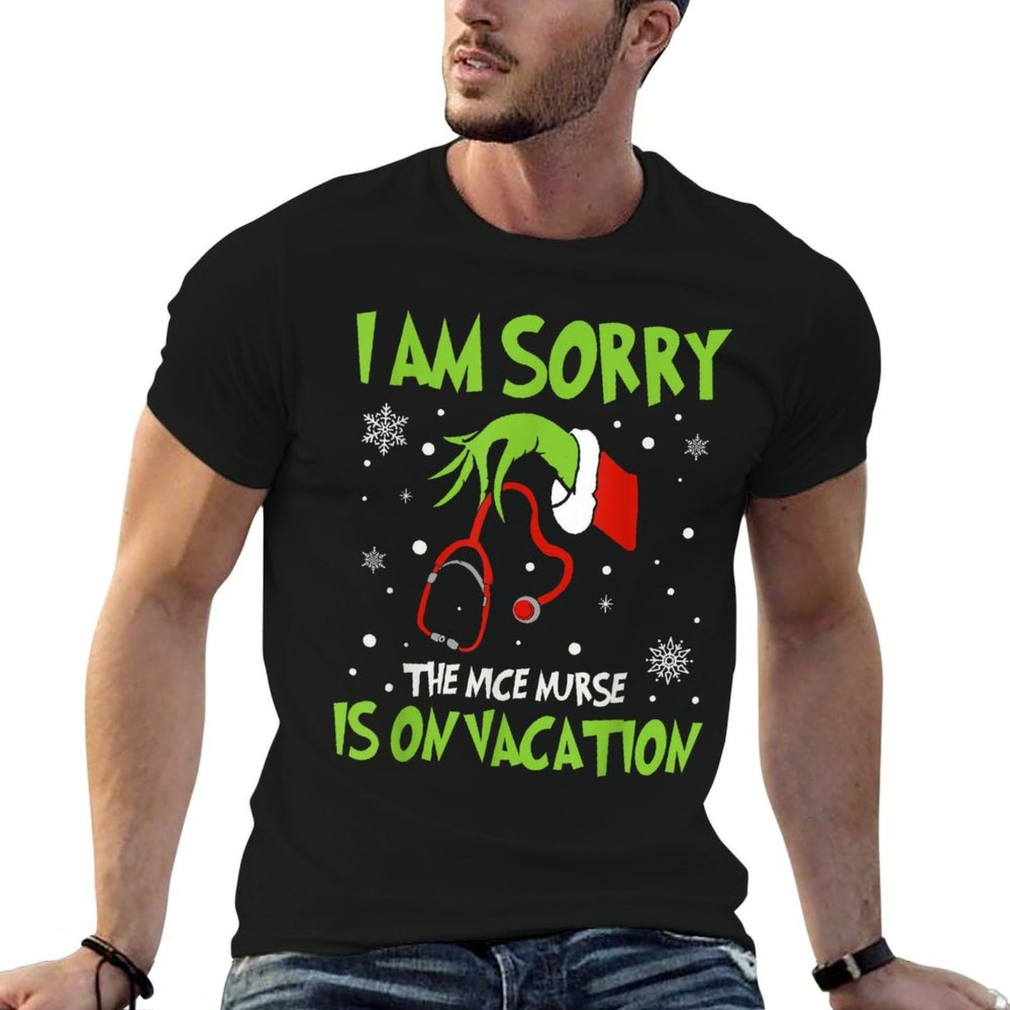 Christmas I Am Sorry The Nice Nurse Is On Vacation  Vintage-inspired T-Shirt