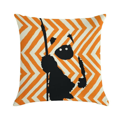 Ewok Chevron Orange Soft Ultra-Soft Texture Throw Pillow