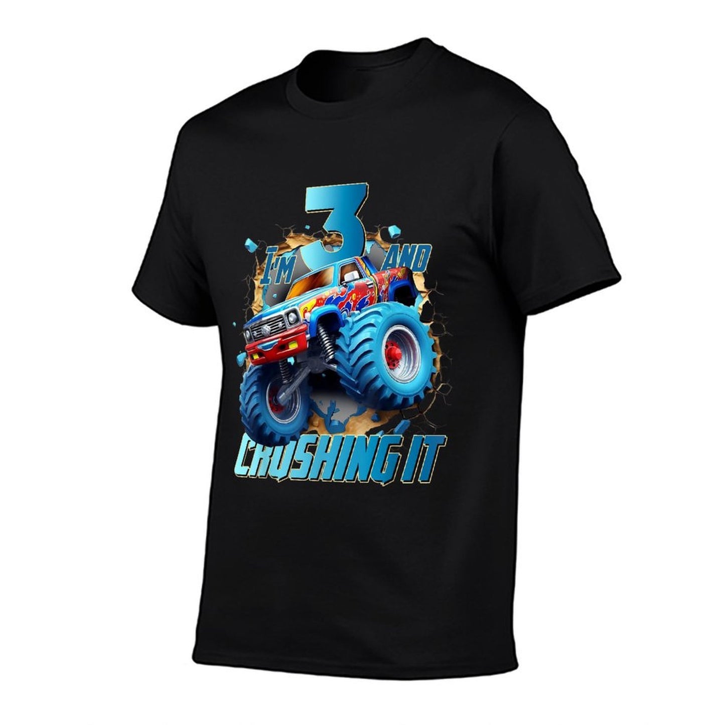 I'm Crushing It Monster Truck 3 Year Old Boys 3rd Birthday  Slim-fit Cut T-Shirt