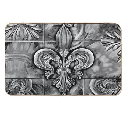 Vintage Fleur-de-lis Ornament  Dirt-Trapping Bath Mat