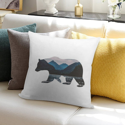 Mountain Bear Soft Multiple Sizes Throw Pillow