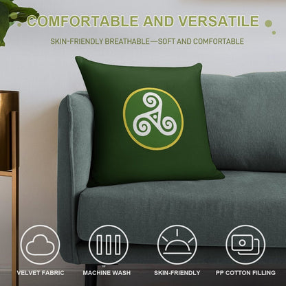 Civilizations Emblems - Celts Soft Short Plush Fabric Throw Pillow