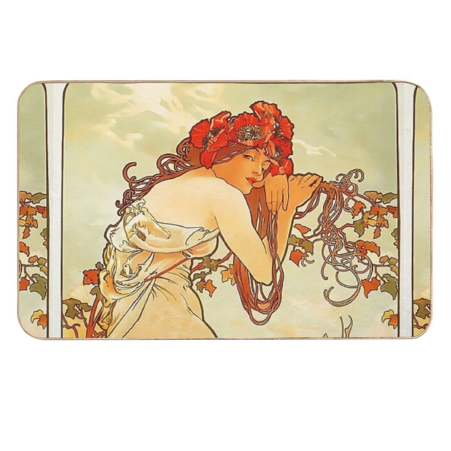Alphonse Mucha, Summer, 1896, Art Nouveau  Versatile Bath Mat