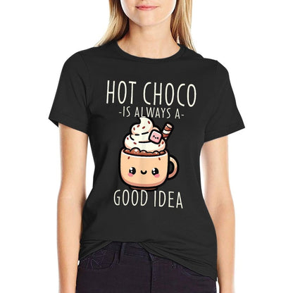 Kawaii Hot Chocolate Lover Winter Evening Hot Cocoa  Tagless Design T-Shirt