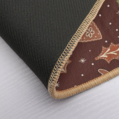 Cute Winter Festive Gingerbread  Non-Slip Bath Mat