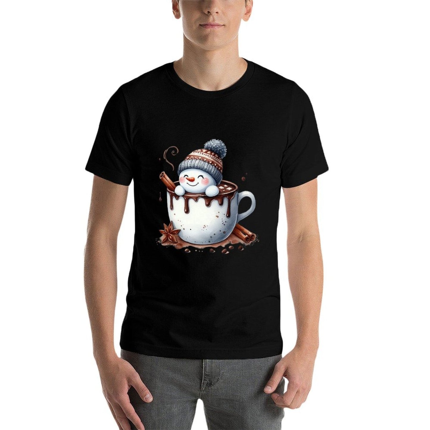 Cute Christmas Hot Chocolate Snowman  Odor-resistant T-Shirt