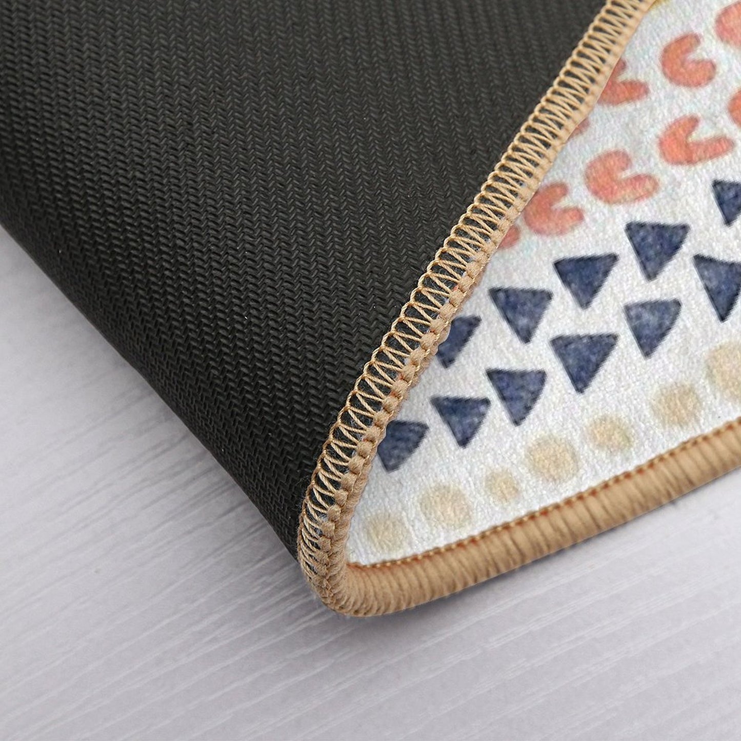 Geometric Strips on Light  Pet-Safe Bath Mat