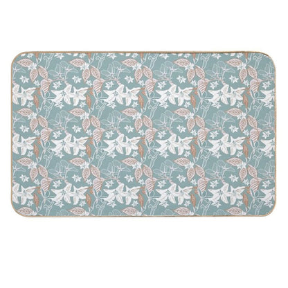 Gentle Floral Pine And Sienna.  Non-Slip Bath Mat