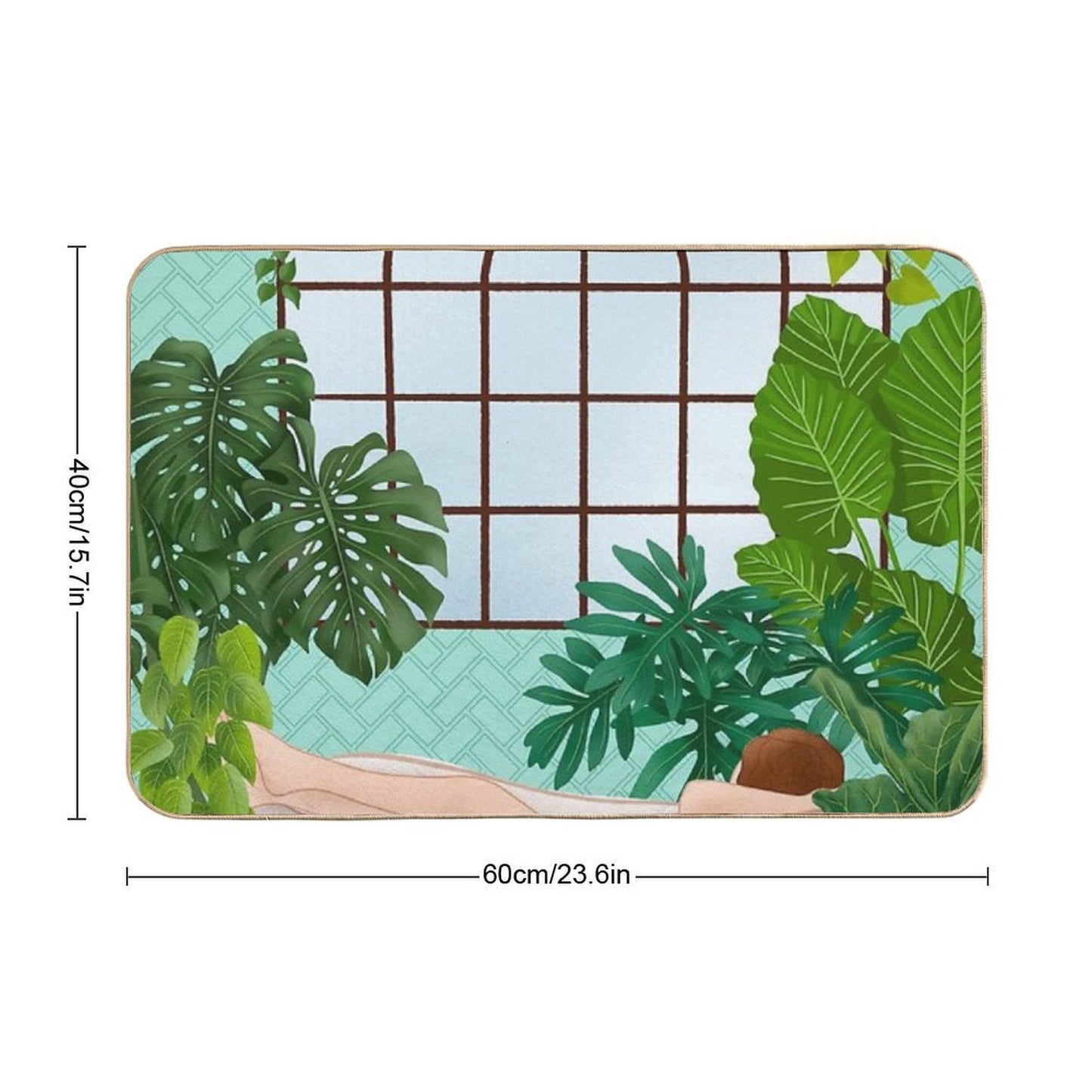 Plant Lady In Bathroom  Versatile Bath Mat