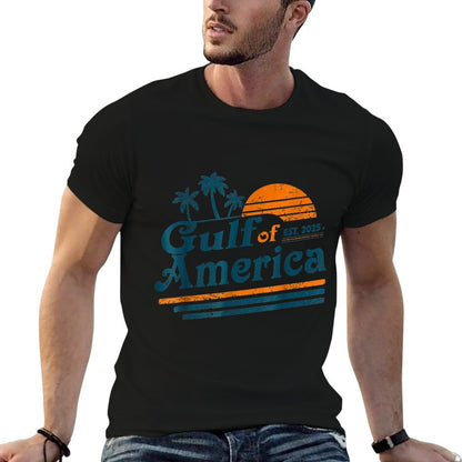 Retro Vintage Gulf Of US America 2025 American Flag Eco-friendly Material T-Shirt