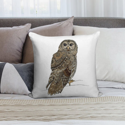 Barred Owl Tangle Soft Easy Maintenance Throw Pillow
