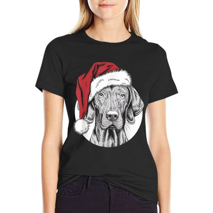 Joyful Vizsla Santa Dog on Vizsla Christmas Men Women Kids  Quick-drying T-Shirt